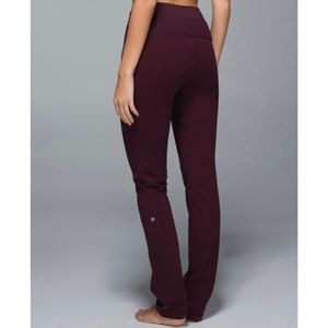 Lululemon Pant Straight-Up Burgundy High Straight Full Length Pull On Activewear